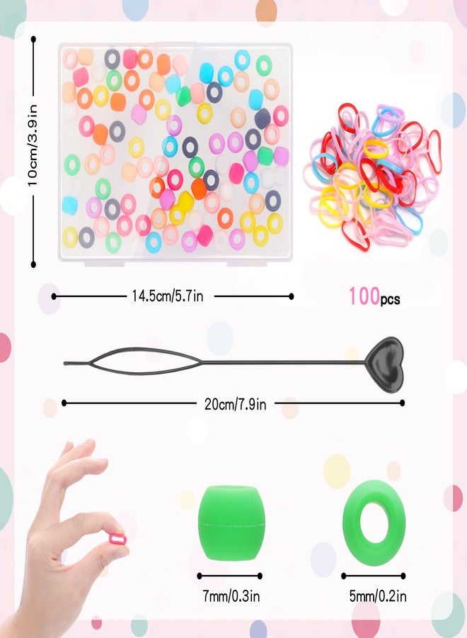 Dalycro 5mm Silicone Hair Beads for Kids Girls Braids 100PCS Washable Hair Beads 10 Colors Perfect for Girls Braids Accessories Decoration Kids Crafts (Small-100P) - Image 2
